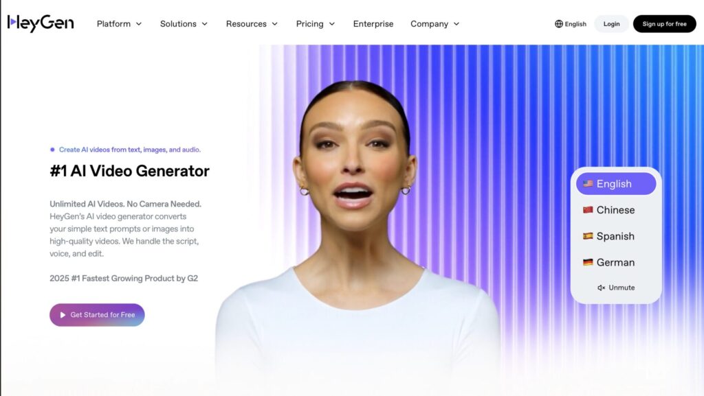HeyGen avatar creation tool website image