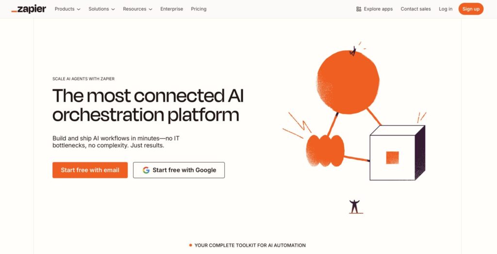 zapier website hero image