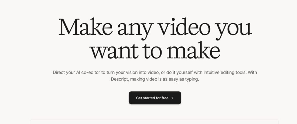 descript image for make any video you want