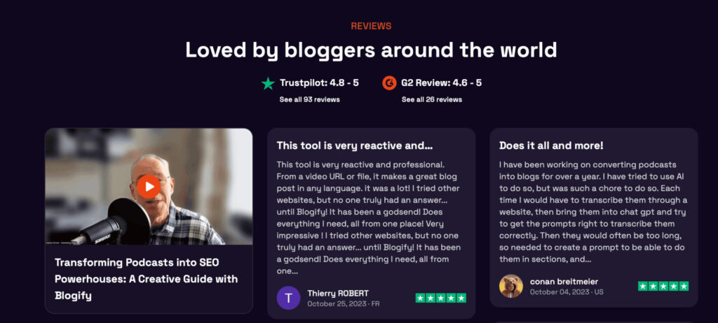 reviews of Blogify.ai